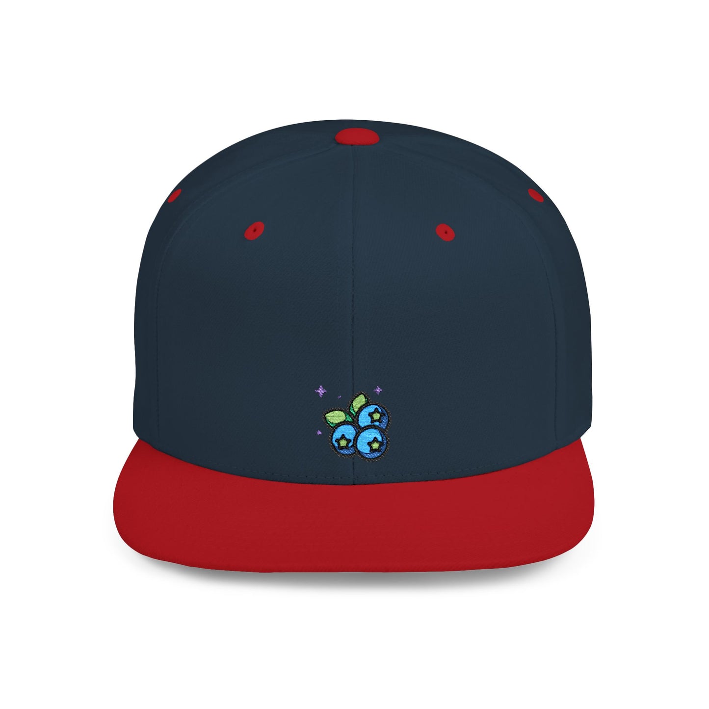 Icons Embroidered Blue Berries Flat Bill Snapback – Lightweight, Custom Fit, Premium Quality