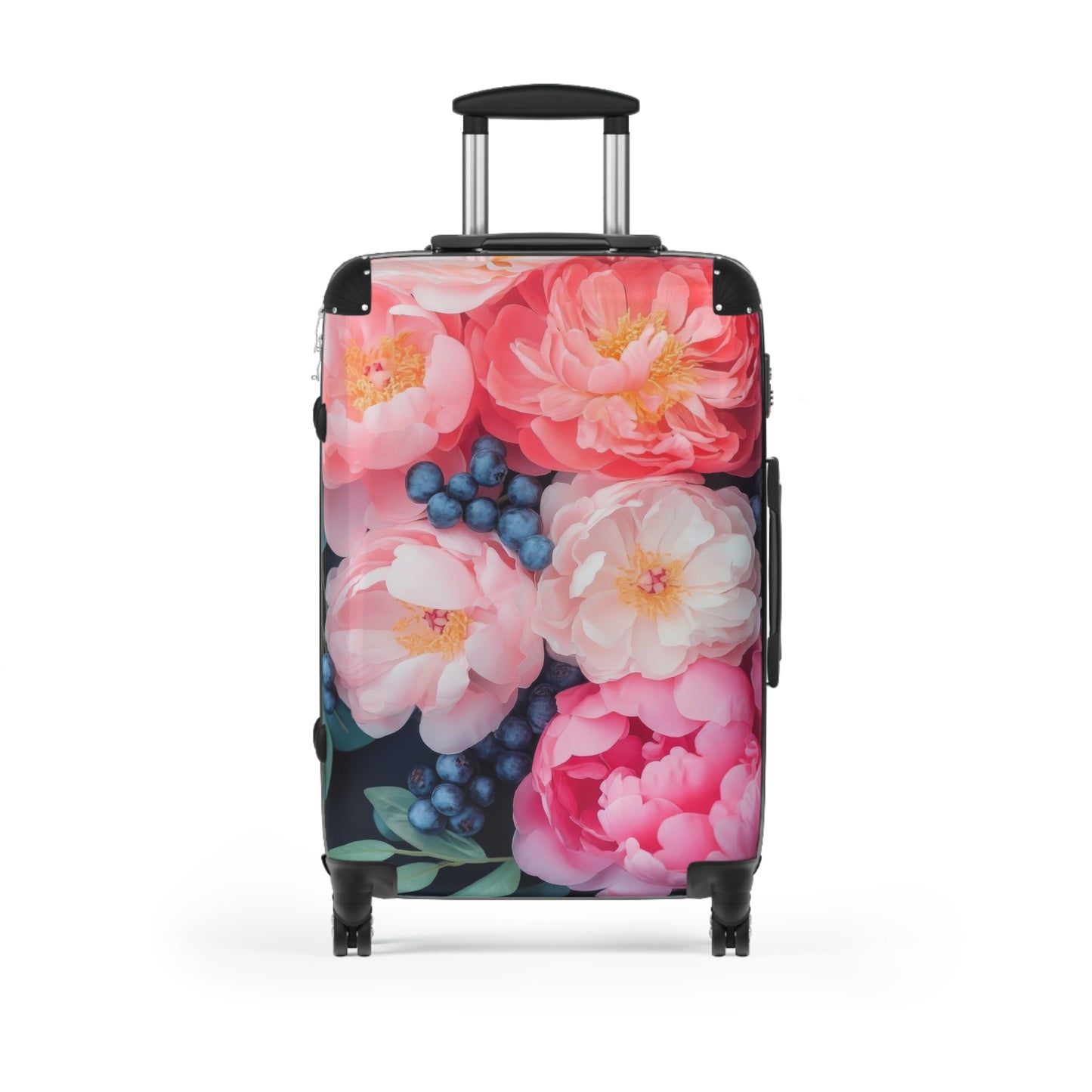 Nature Flowers Floral Pink and Red Painting Art Carry-On Suitcase - Stylish Luggage for Travelers