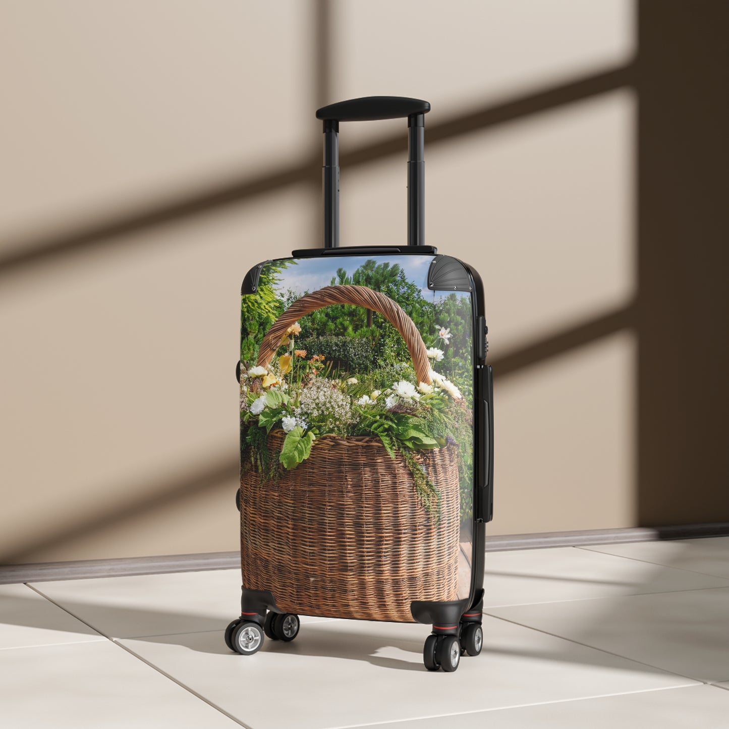 Nature Flowers Floral Wicker Basket Art Carry-On Suitcase - Stylish Luggage for Travelers