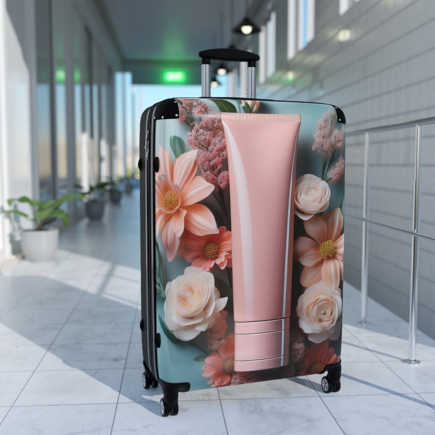 Nature Flowers Floral Pink Lotion Art Carry-On Suitcase - Stylish Luggage for Travelers