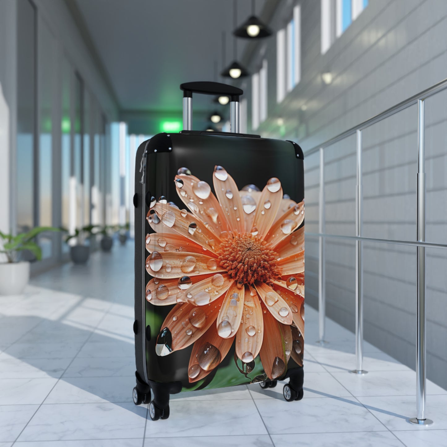 Nature Flowers Floral Dew Drops on Flower Art Carry-On Suitcase - Stylish Luggage for Travelers