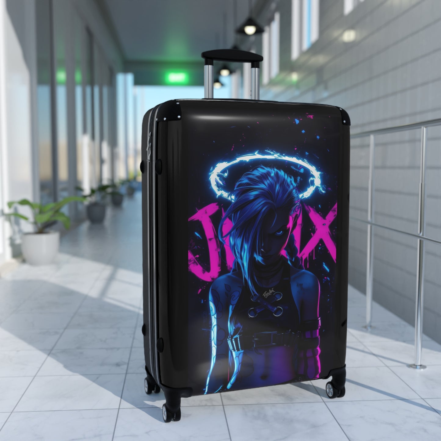 Video Games Jinx Neon League of Legends Carry-On Suitcase - Stylish Luggage for Travelers