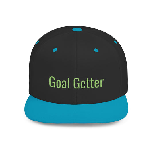 Text Goal Getter Flat Bill Snapback – Lightweight, Custom Fit, Premium Quality