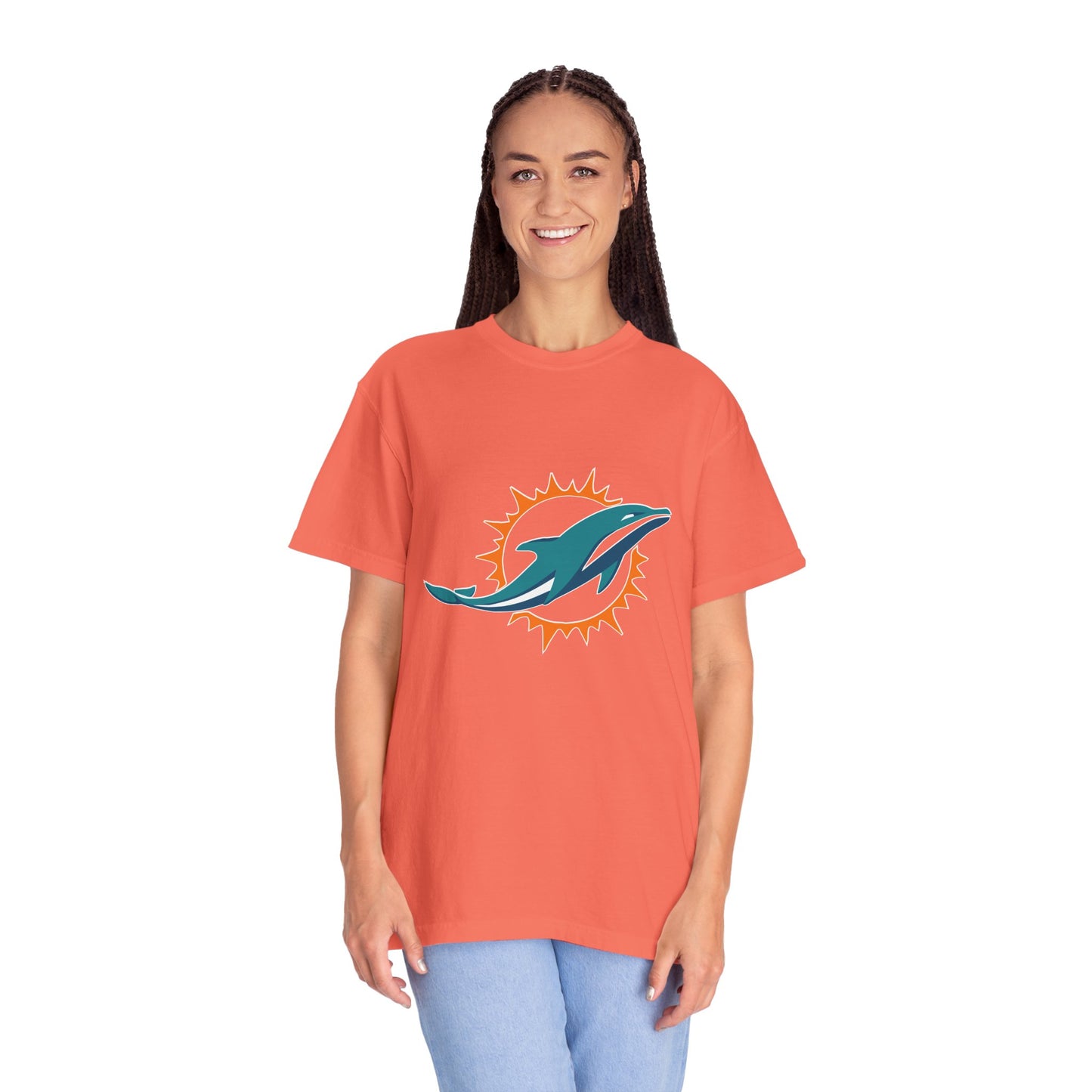 Miami Dolphins Football Merchandise Garment-Dyed T-Shirt – Premium Cotton Tee for Customization