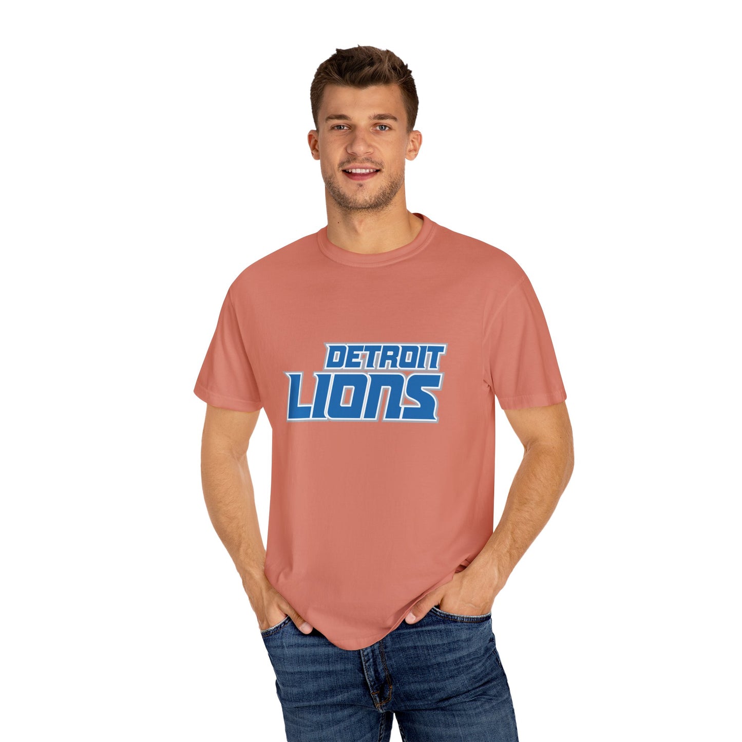 Detroit Lions Merchandise Garment-Dyed T-Shirt – Premium Cotton Tee for Customization