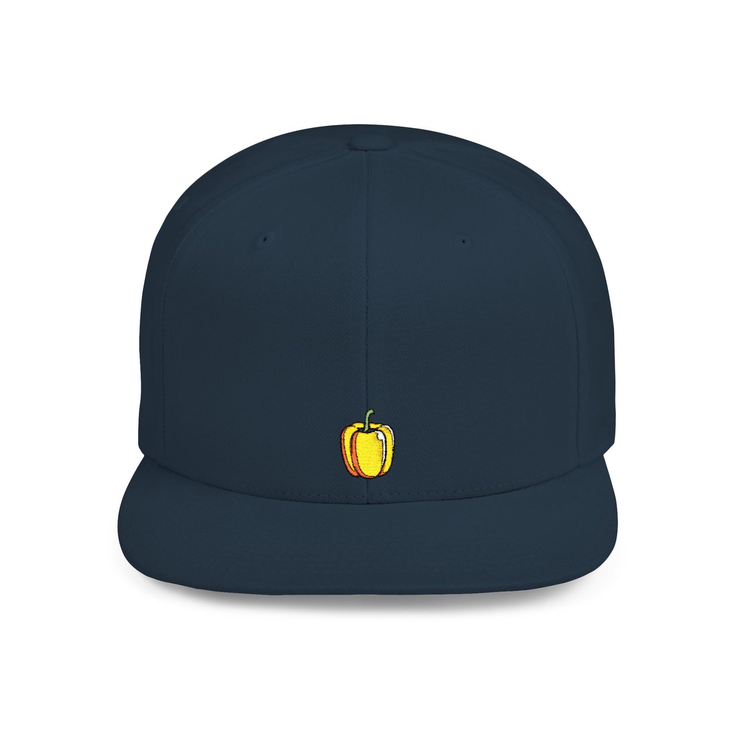 Icons Embroidered Bell Pepper Flat Bill Snapback – Lightweight, Custom Fit, Premium Quality