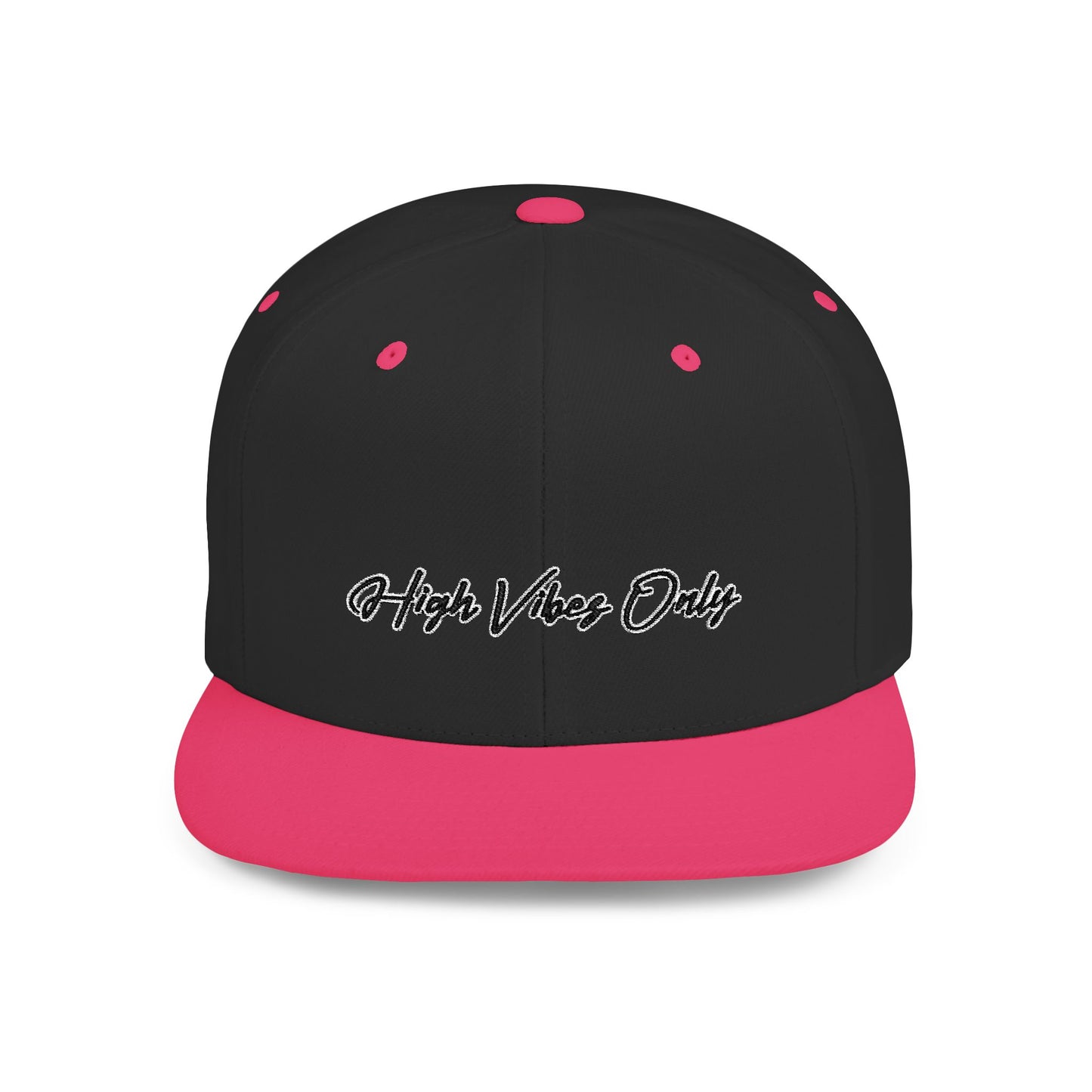 Text High Vibes Only Flat Bill Snapback – Lightweight, Custom Fit, Premium Quality