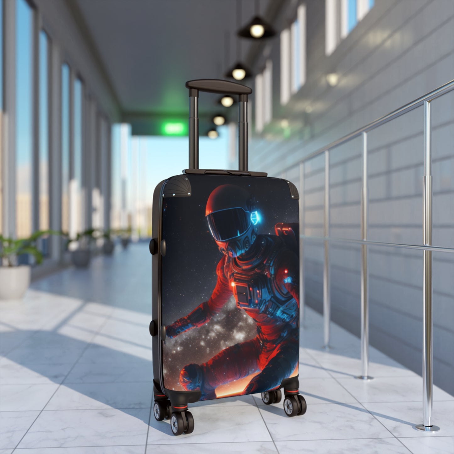 Space Astronaut Surfing Carry-On Suitcase - Stylish Luggage for Travelers