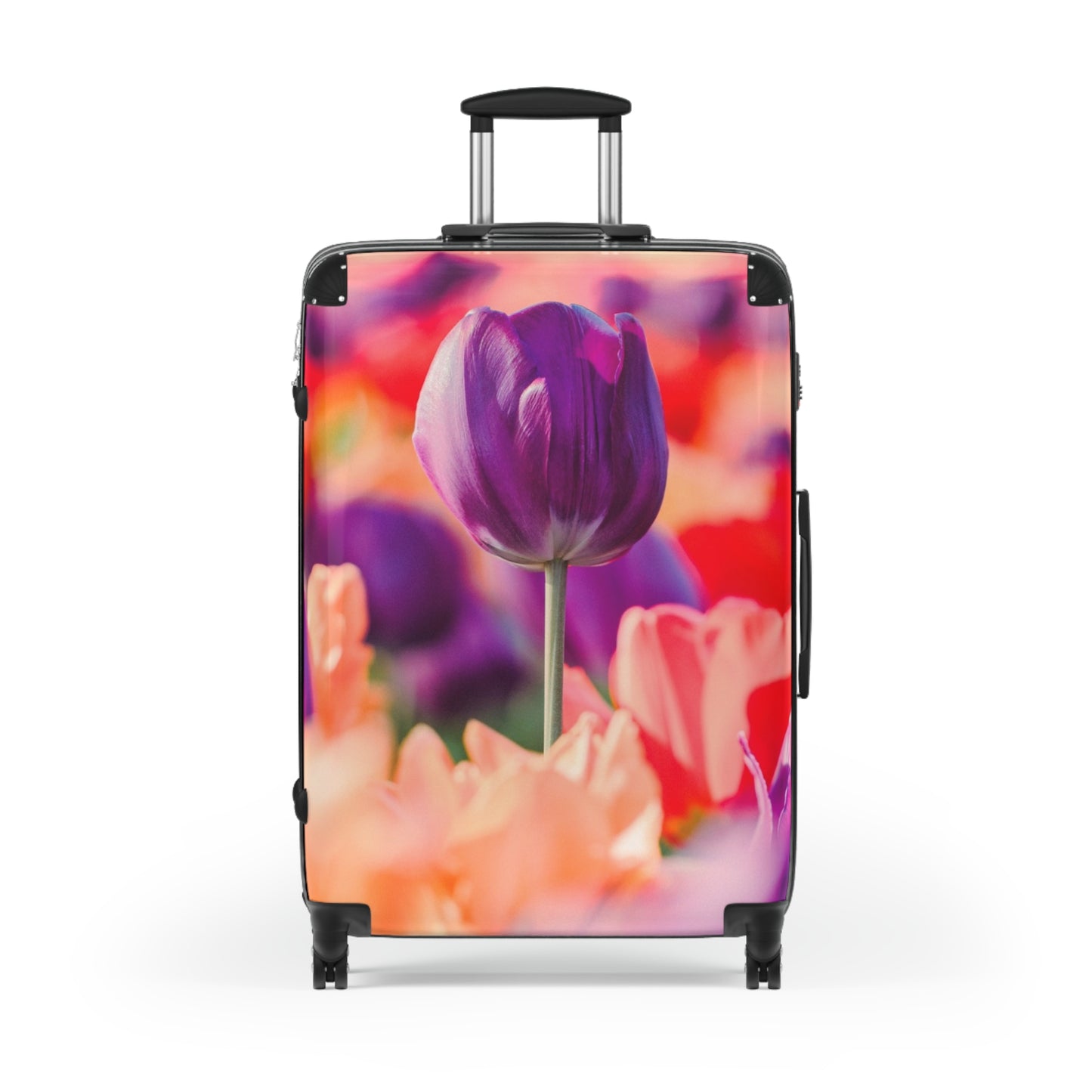 Nature Flowers Floral Purple Tulips Art Carry-On Suitcase - Stylish Luggage for Travelers