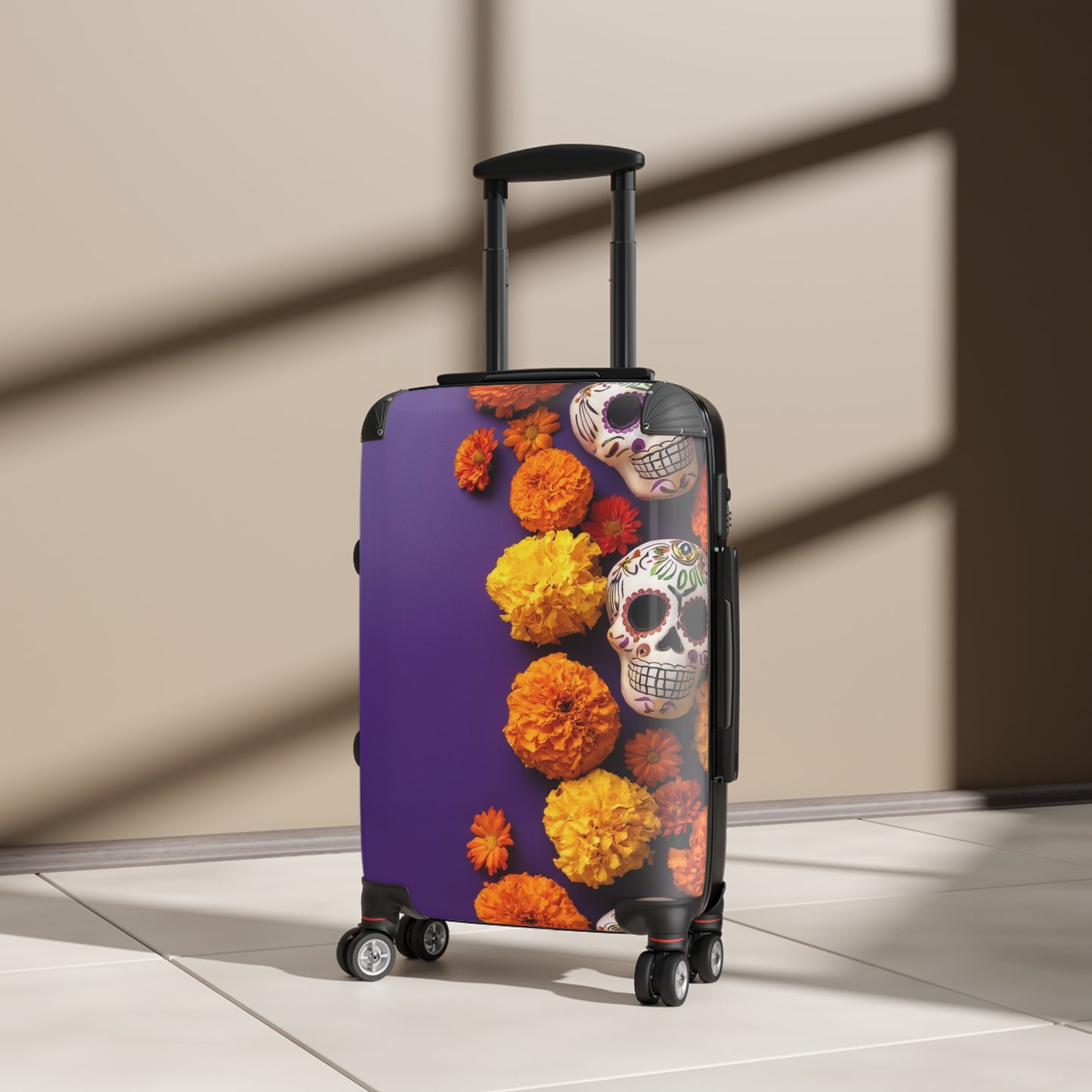 Nature Flowers Floral Skull Art Carry-On Suitcase - Stylish Luggage for Travelers