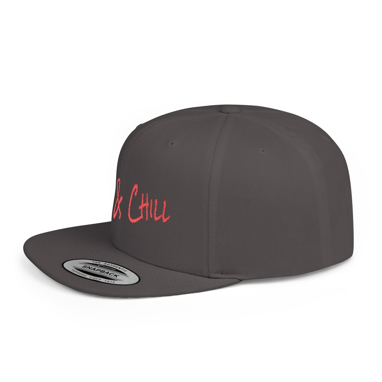 Text Sun & Chill Flat Bill Snapback – Lightweight, Custom Fit, Premium Quality