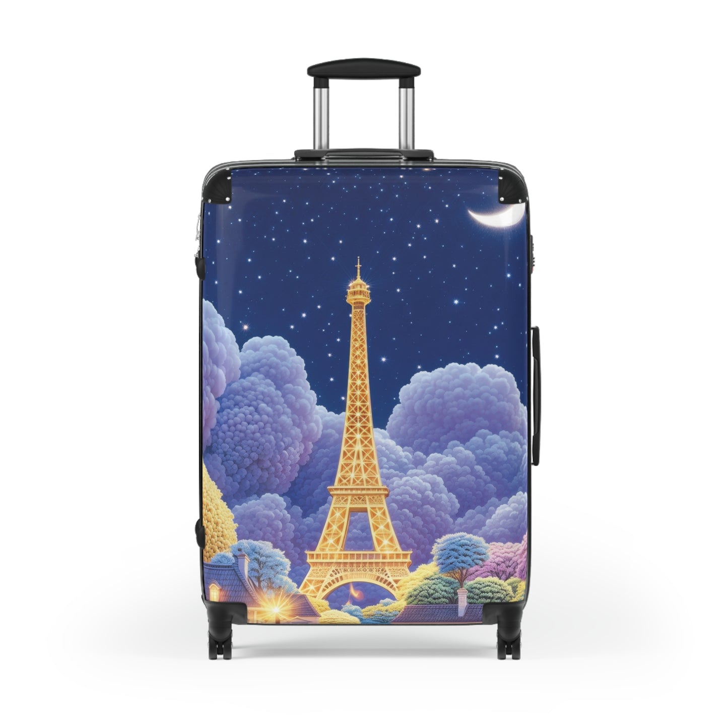 Art Cat Eiffel Tower Dreamy Carry-On Suitcase - Stylish Luggage for Travelers