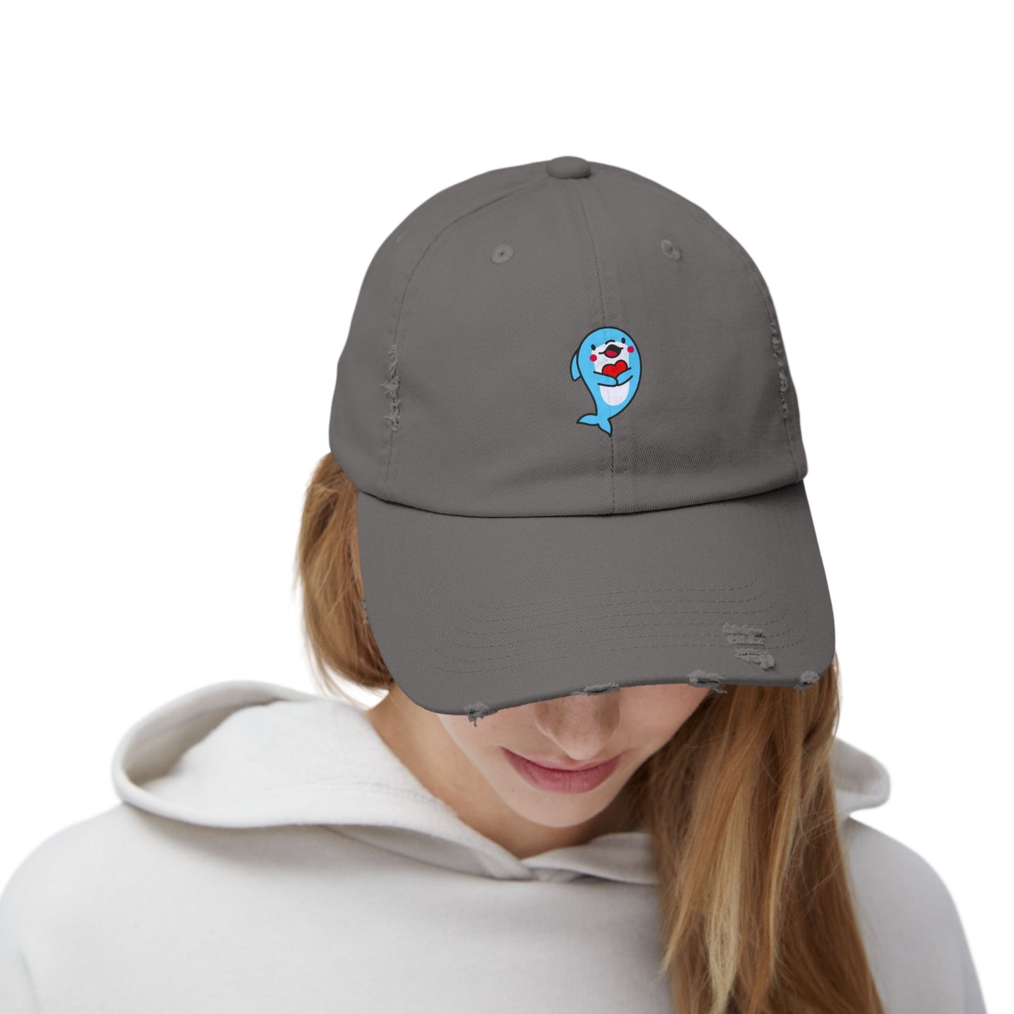 Dolphin Vintage Distressed Dad Hat Unisex Adjustable Cotton Twill Baseball Cap for Casual Everyday Wear
