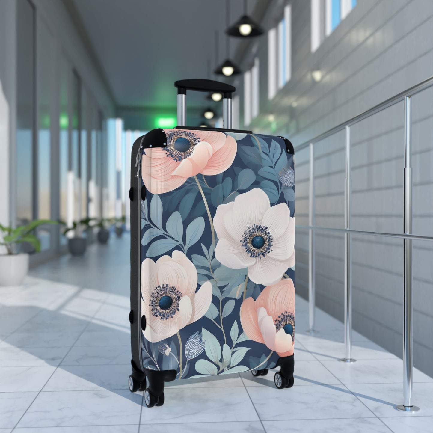 Nature Flowers Floral Pink and White Art Carry-On Suitcase - Stylish Luggage for Travelers