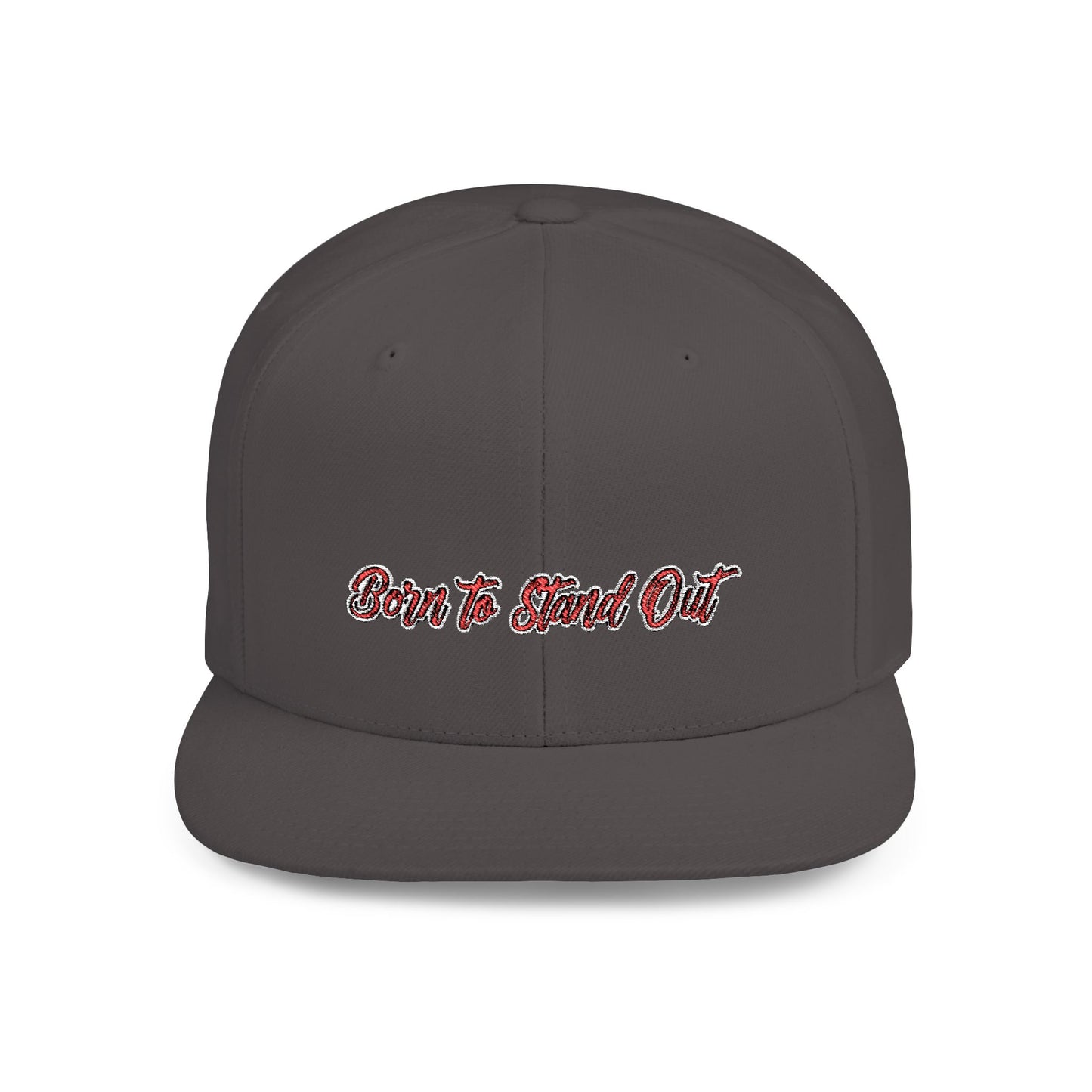 Text Born To Stand Out Flat Bill Snapback – Lightweight, Custom Fit, Premium Quality
