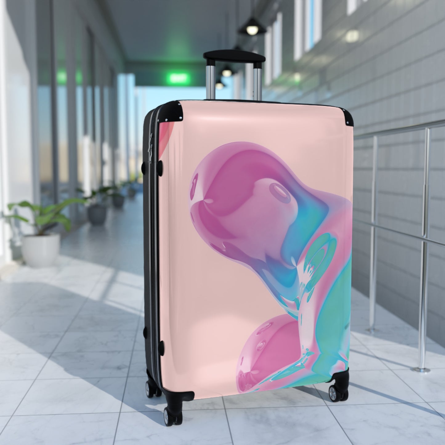 Abstract Colorful Bubbles Carry-On Suitcase - Stylish Luggage for Travelers