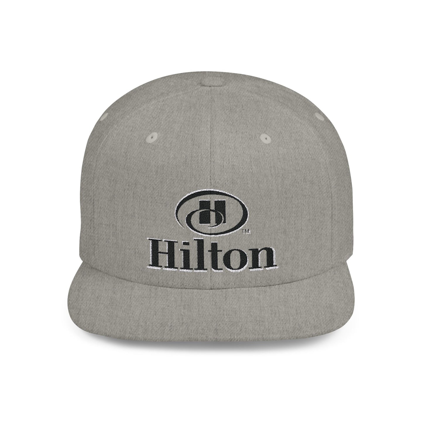 Hilton Black Logo Flat Bill Snapback – Lightweight, Custom Fit, Premium Quality