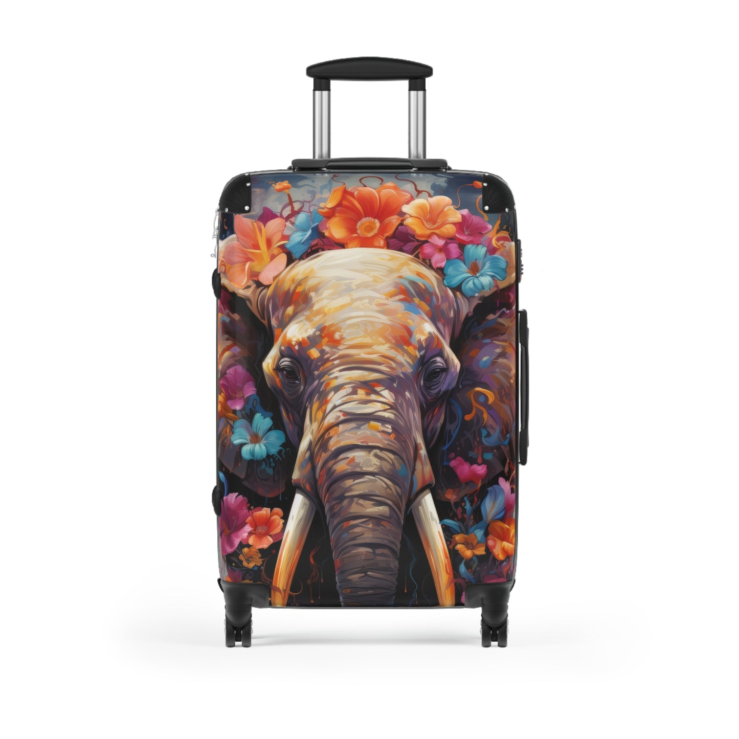 Nature Elephant Floral Flowers Art Carry-On Suitcase - Stylish Luggage for Travelers