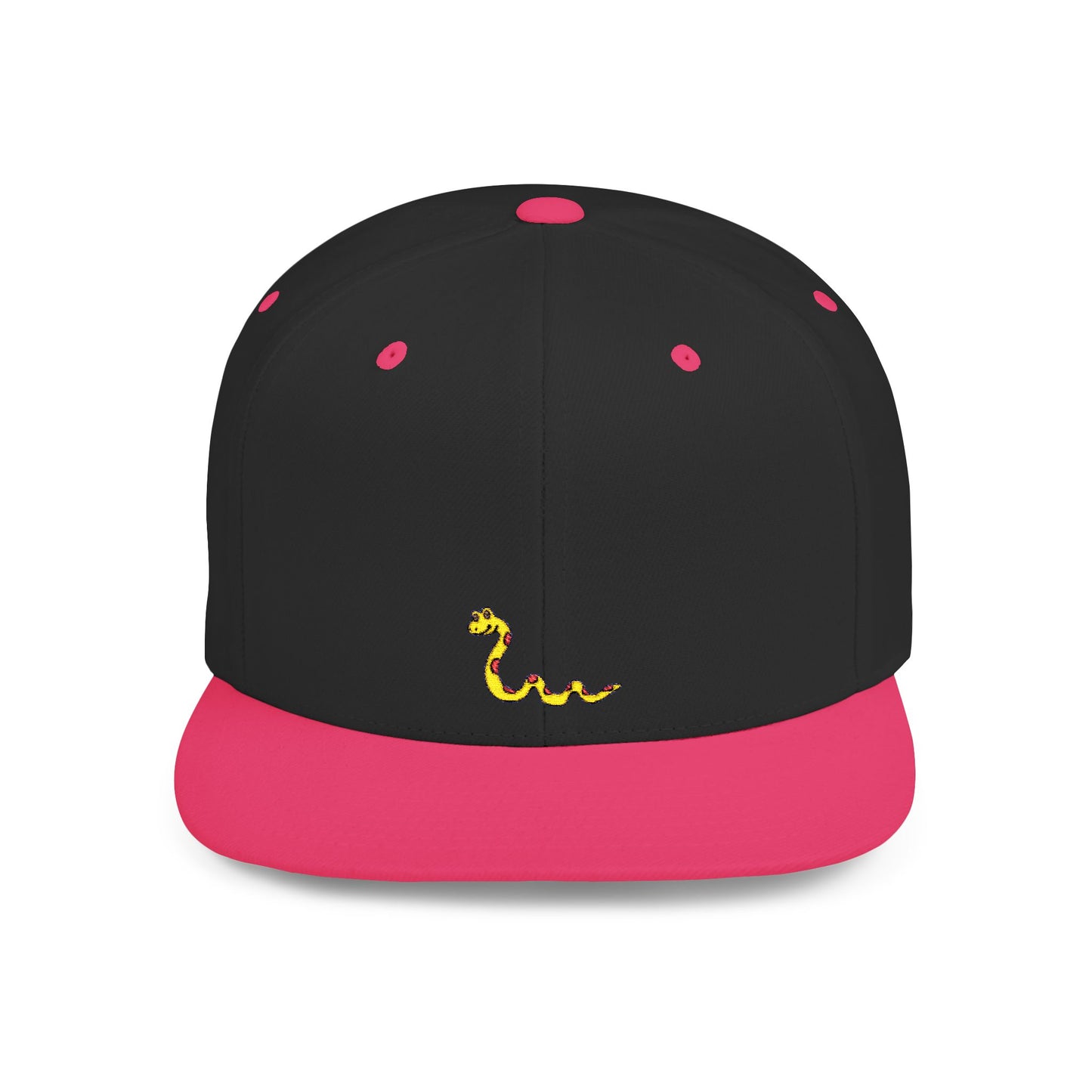 Icons Embroidered Snake Yellow Flat Bill Snapback – Lightweight, Custom Fit, Premium Quality