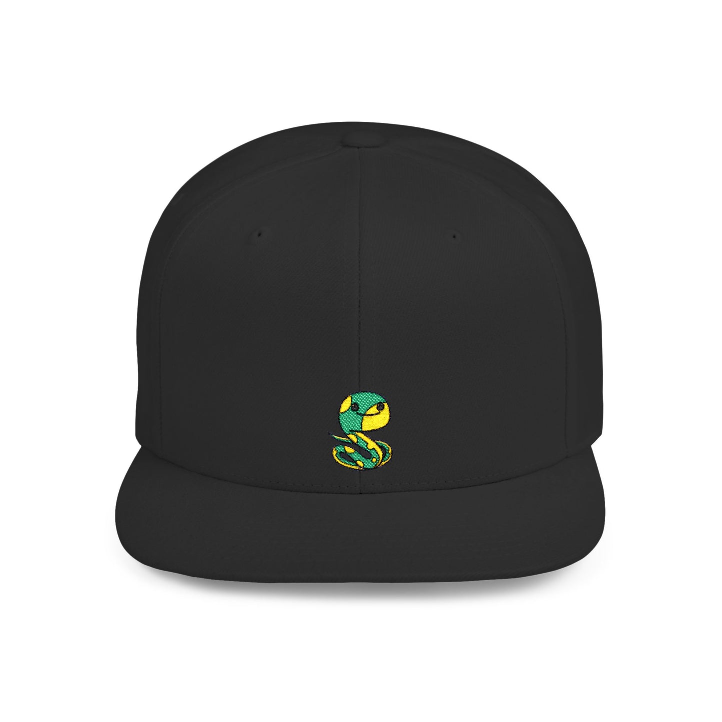 Icons Embroidered Snake Green Yellow Flat Bill Snapback – Lightweight, Custom Fit, Premium Quality