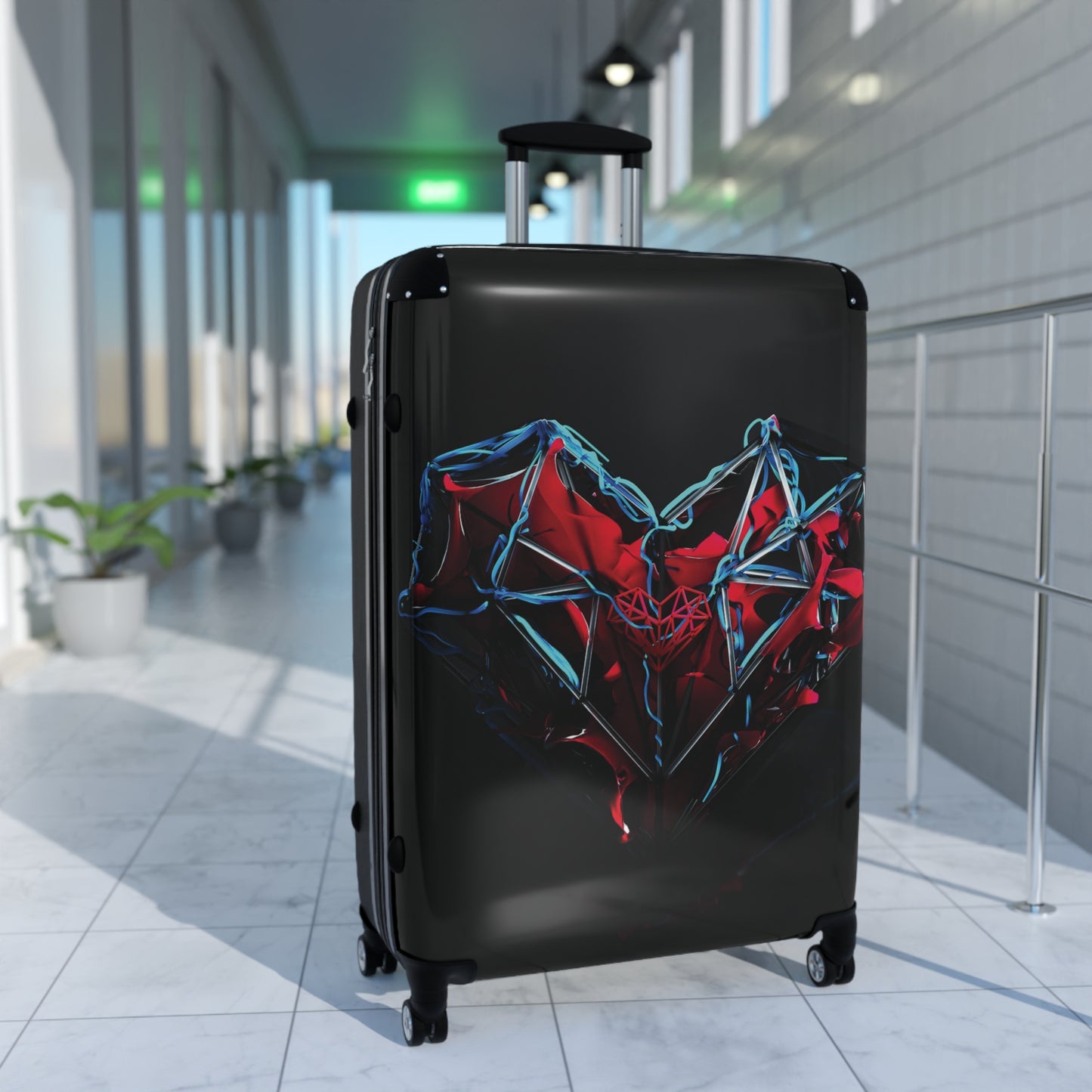 Abstract Heart Digital Art Carry-On Suitcase - Stylish Luggage for Travelers