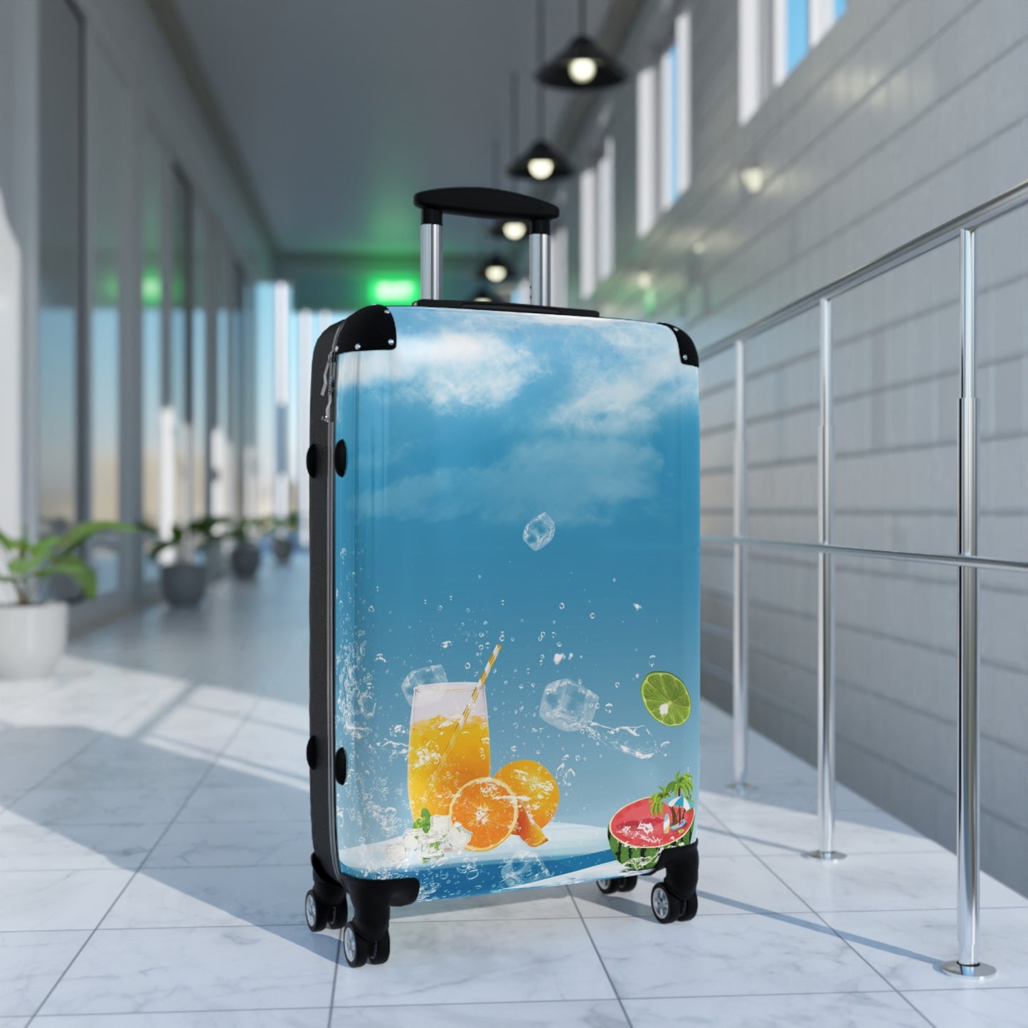 Nature Summer Watermelon Blue Refreshing Art Carry-On Suitcase - Stylish Luggage for Travelers
