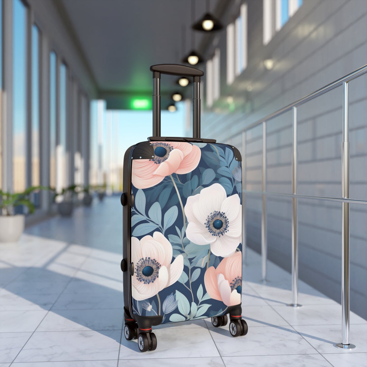Nature Flowers Floral Pink and White Art Carry-On Suitcase - Stylish Luggage for Travelers