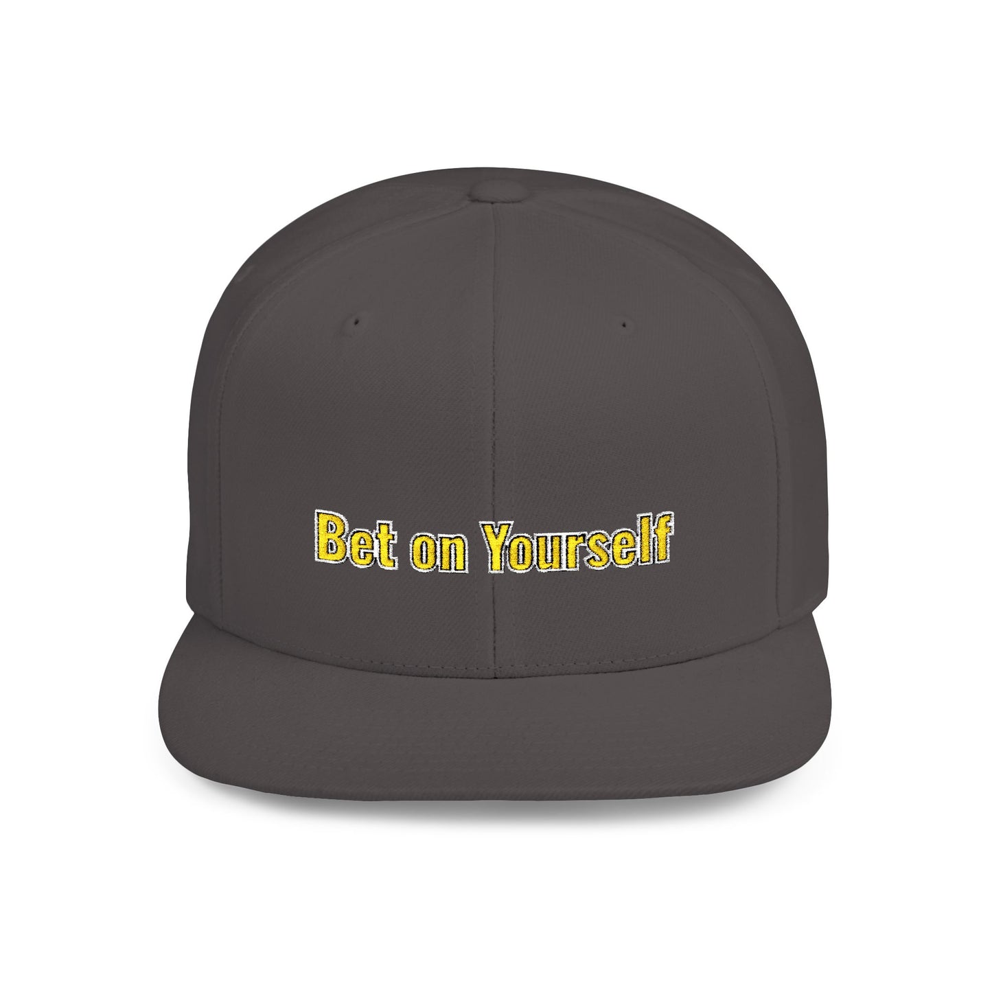 Text Bet On Yourself Flat Bill Snapback – Lightweight, Custom Fit, Premium Quality