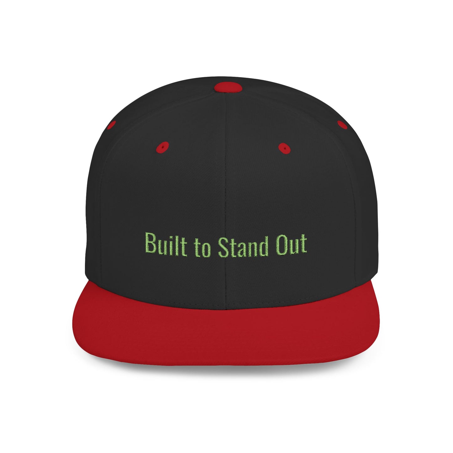 Text Build To Stand Out Flat Bill Snapback – Lightweight, Custom Fit, Premium Quality