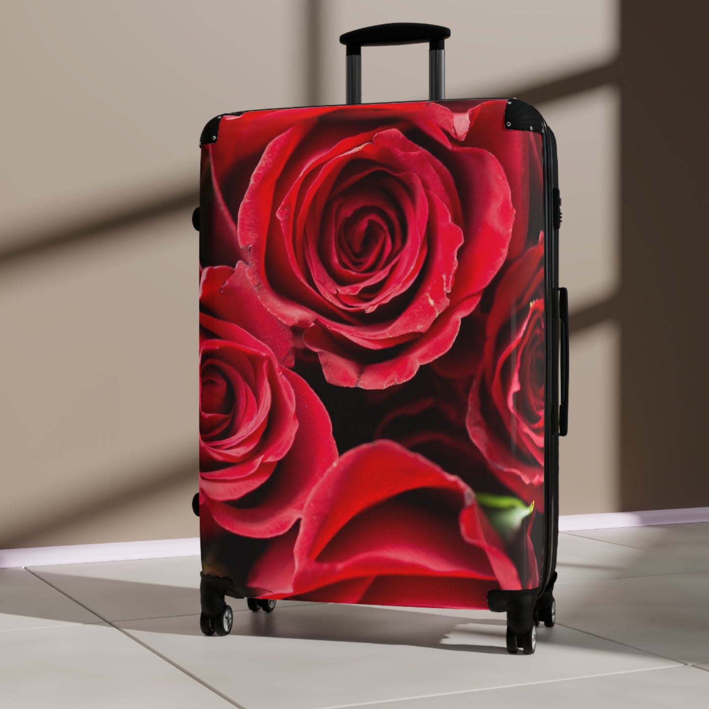 Nature Flowers Floral Red Roses  Daisy Art Carry-On Suitcase - Stylish Luggage for Travelers
