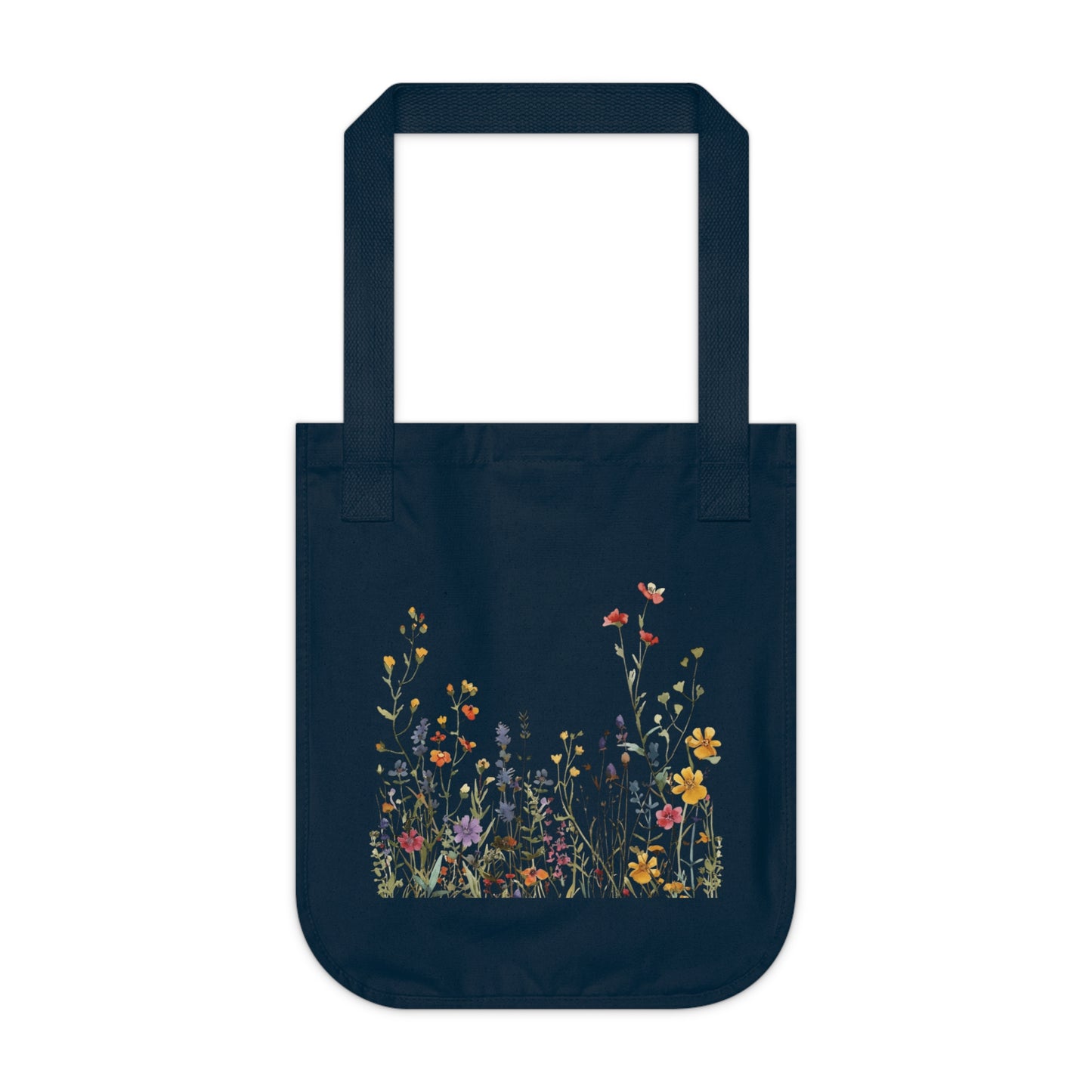 Flowers Background Floral Organic Canvas Tote Bag – Eco-Friendly Shopping & Beach Accessory
