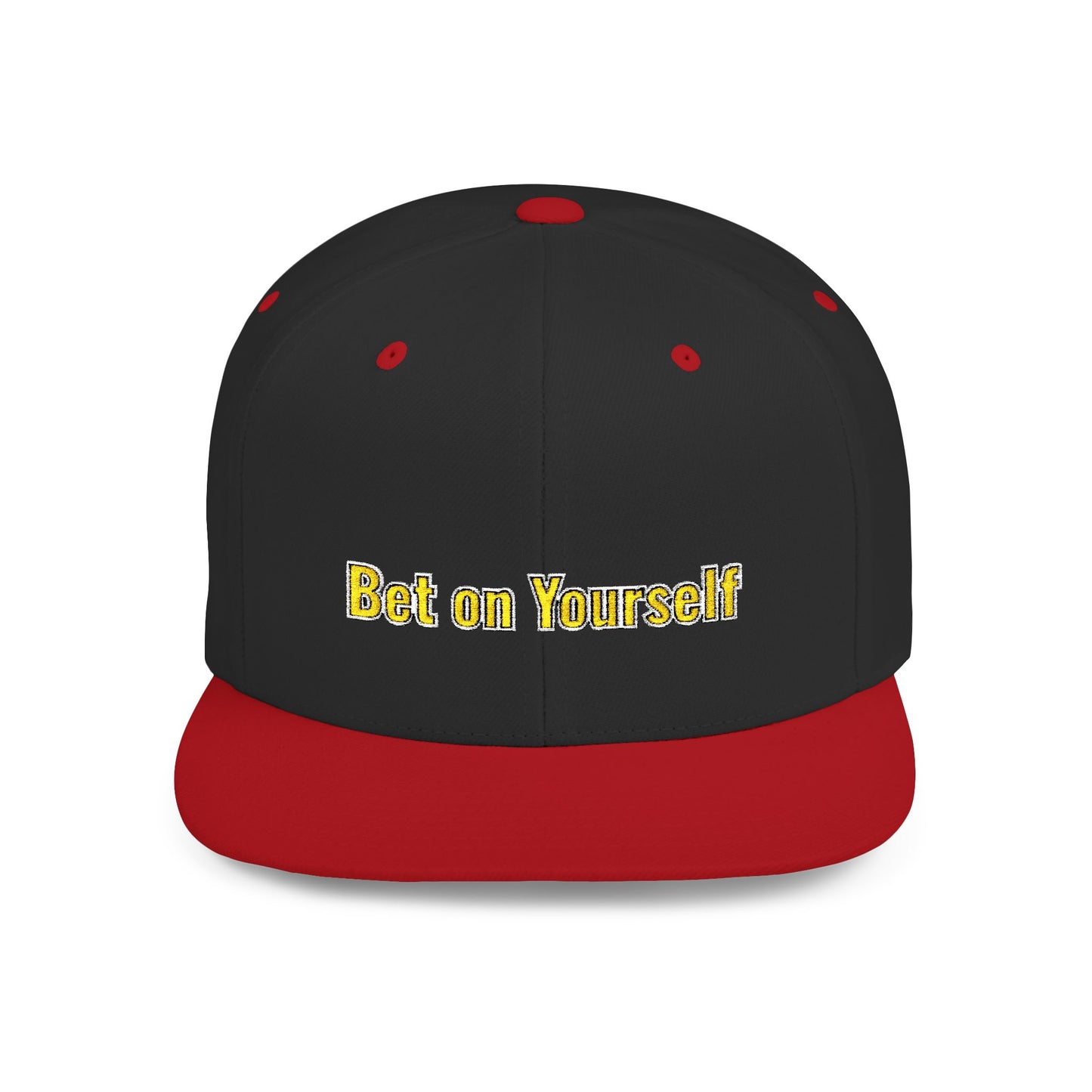 Text Bet On Yourself Flat Bill Snapback – Lightweight, Custom Fit, Premium Quality
