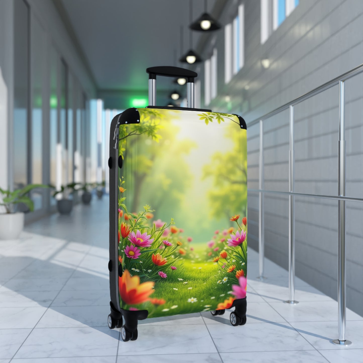 Nature Flowers Floral Field Art Carry-On Suitcase - Stylish Luggage for Travelers