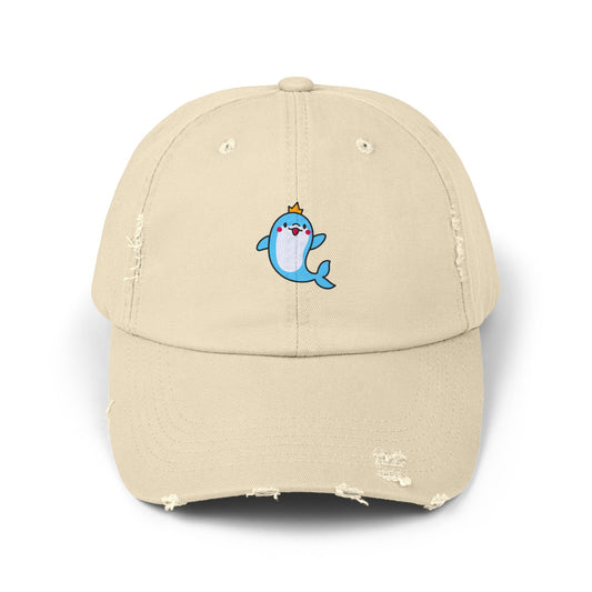 Dolphin Crown Vintage Distressed Dad Hat Unisex Adjustable Cotton Twill Baseball Cap for Casual Everyday Wear