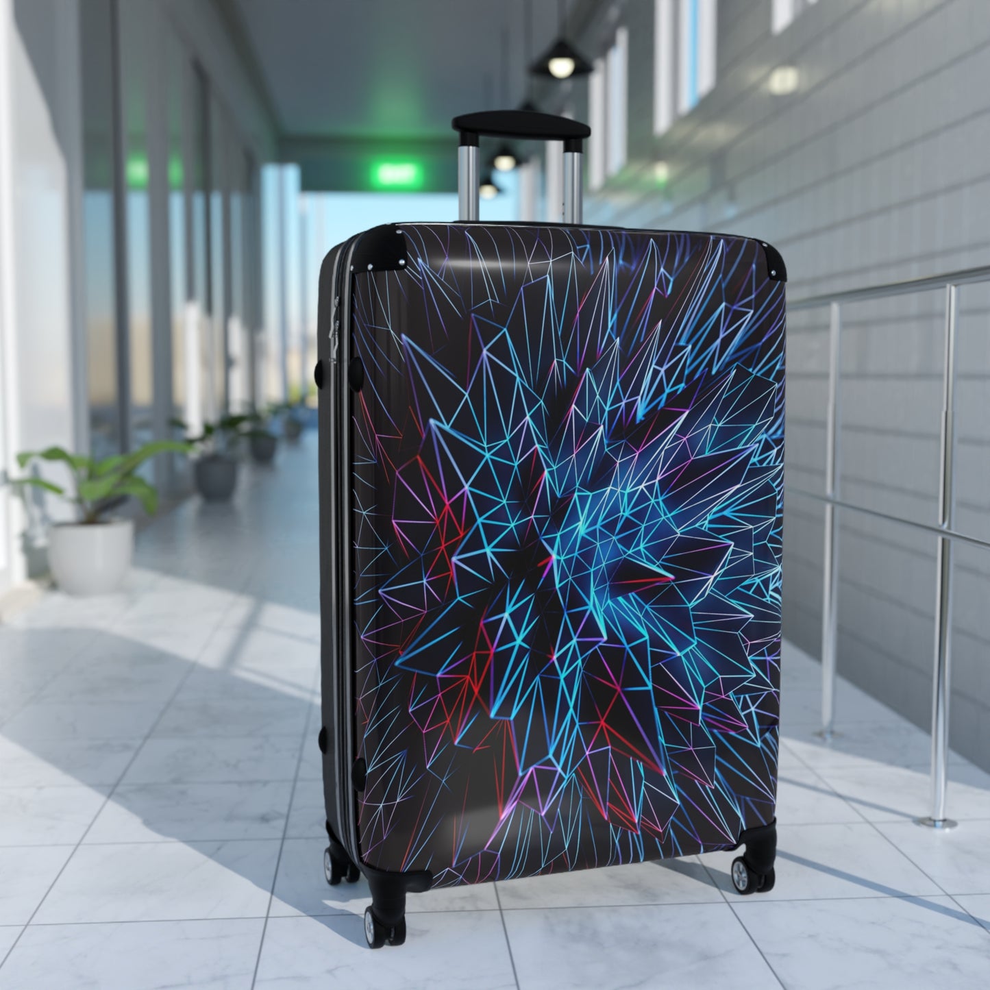 Abstract Polygon Carry-On Suitcase - Stylish Luggage for Travelers