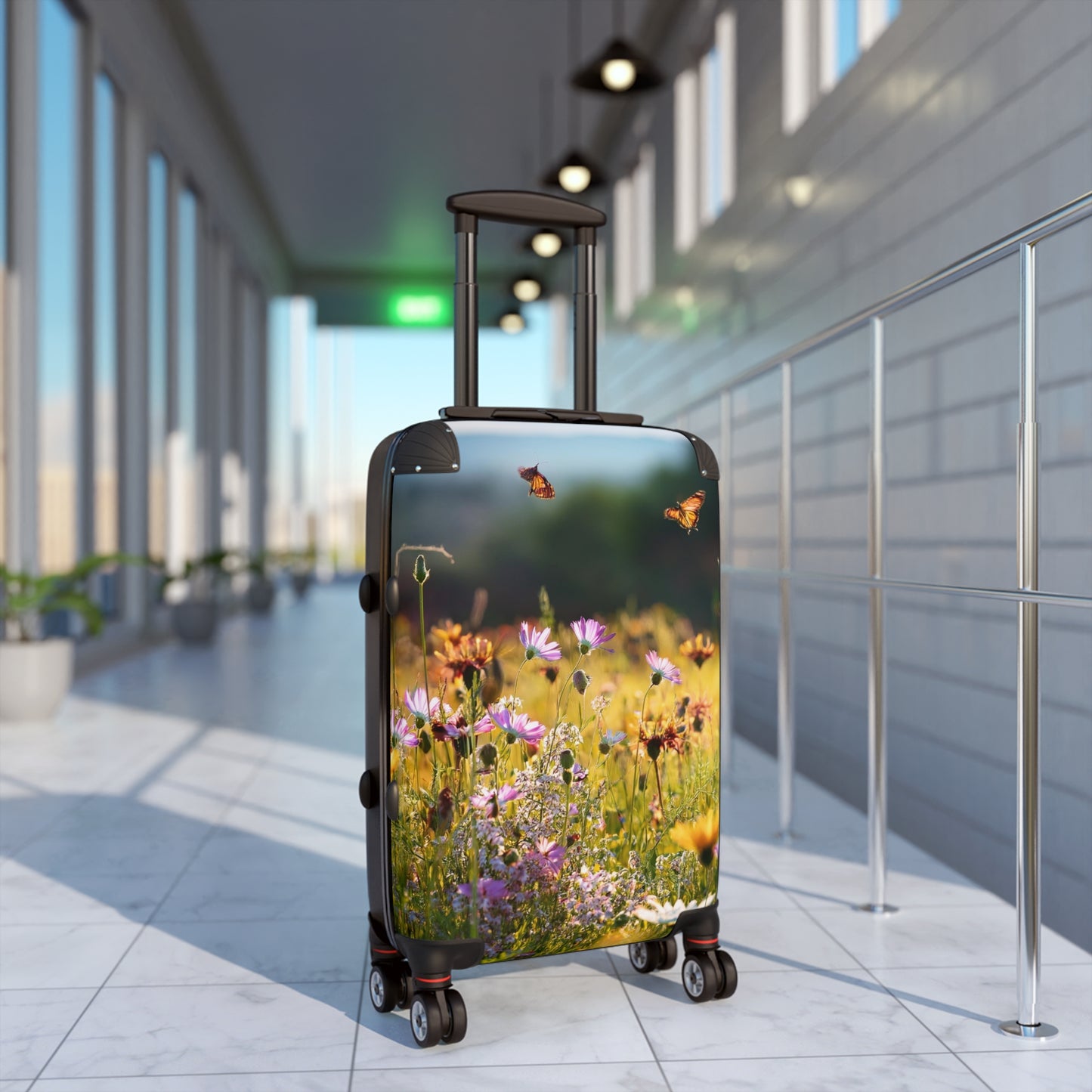 Nature Butterflies In a Field Art Carry-On Suitcase - Stylish Luggage for Travelers