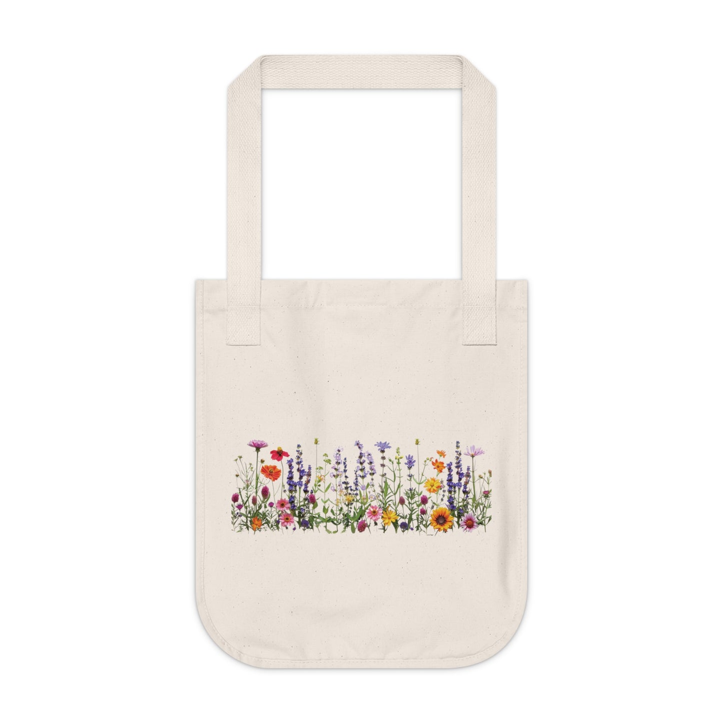 Flowers Floral Design Organic Canvas Tote Bag - Eco-Friendly Carryall for Everyday Use