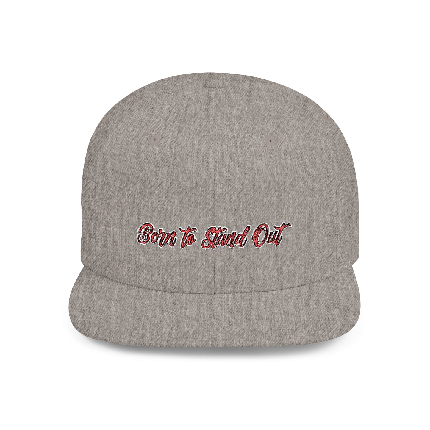 Text Born To Stand Out Flat Bill Snapback – Lightweight, Custom Fit, Premium Quality