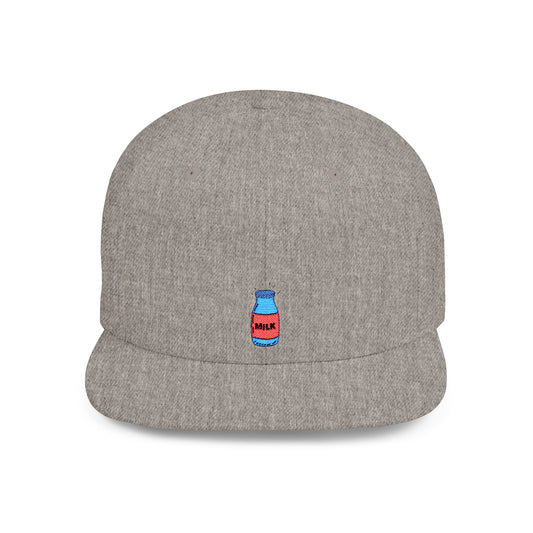 Icons Embroidered Milk Bottle Flat Bill Snapback – Lightweight, Custom Fit, Premium Quality