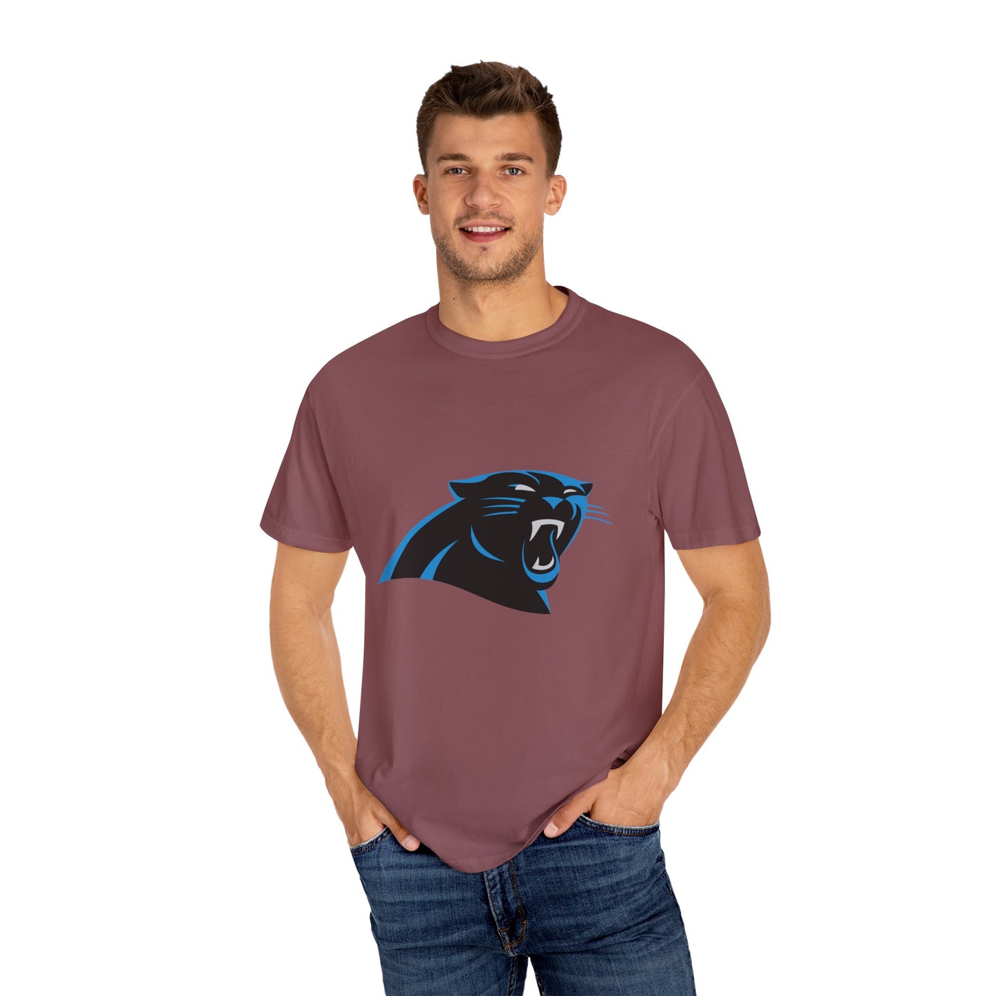 Carolina Panthers Go Panthers Garment-Dyed T-Shirt – Premium Cotton Tee for Customization