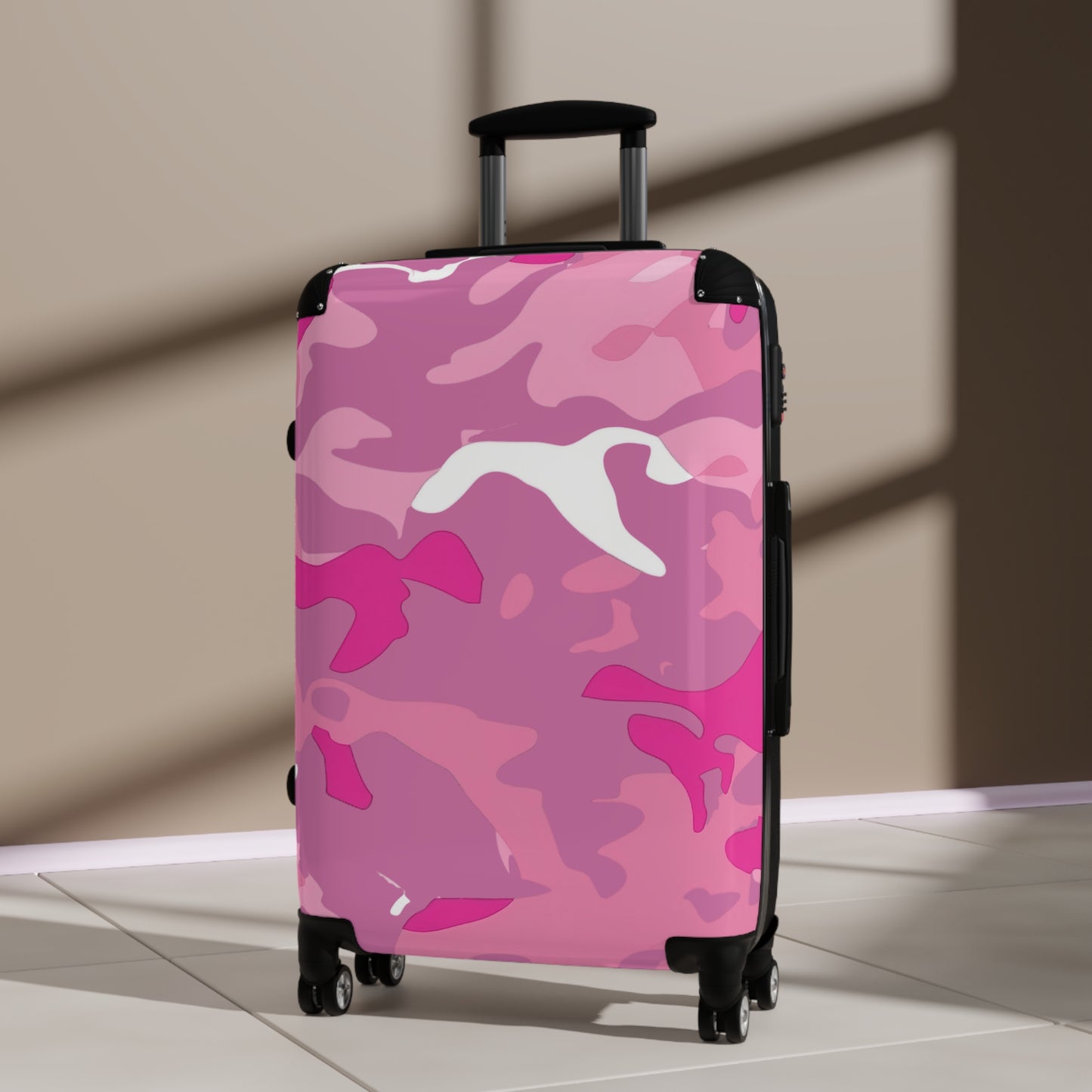 Abstract Pink Camo Art Carry-On Suitcase - Stylish Luggage for Travelers