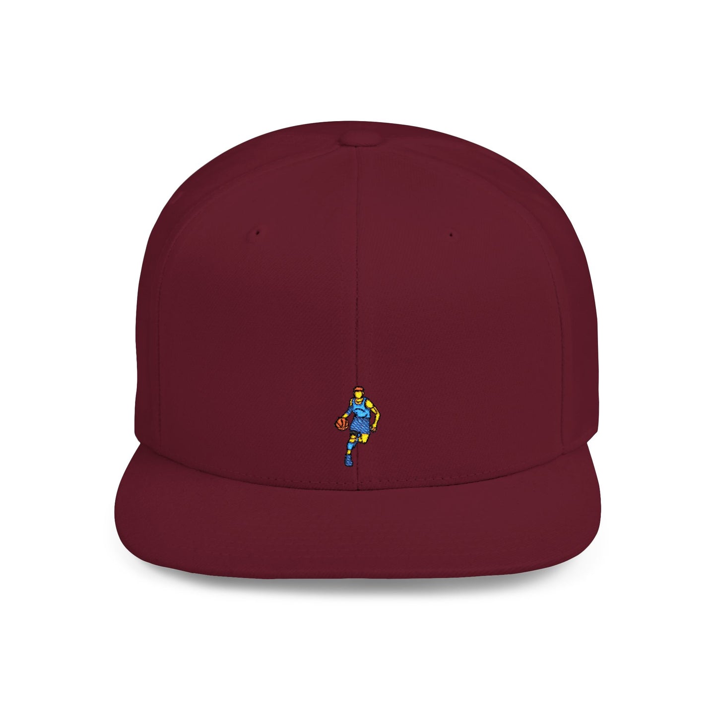 Icons Embroidered Basketball Player On Cat Flat Bill Snapback – Lightweight, Custom Fit, Premium Quality