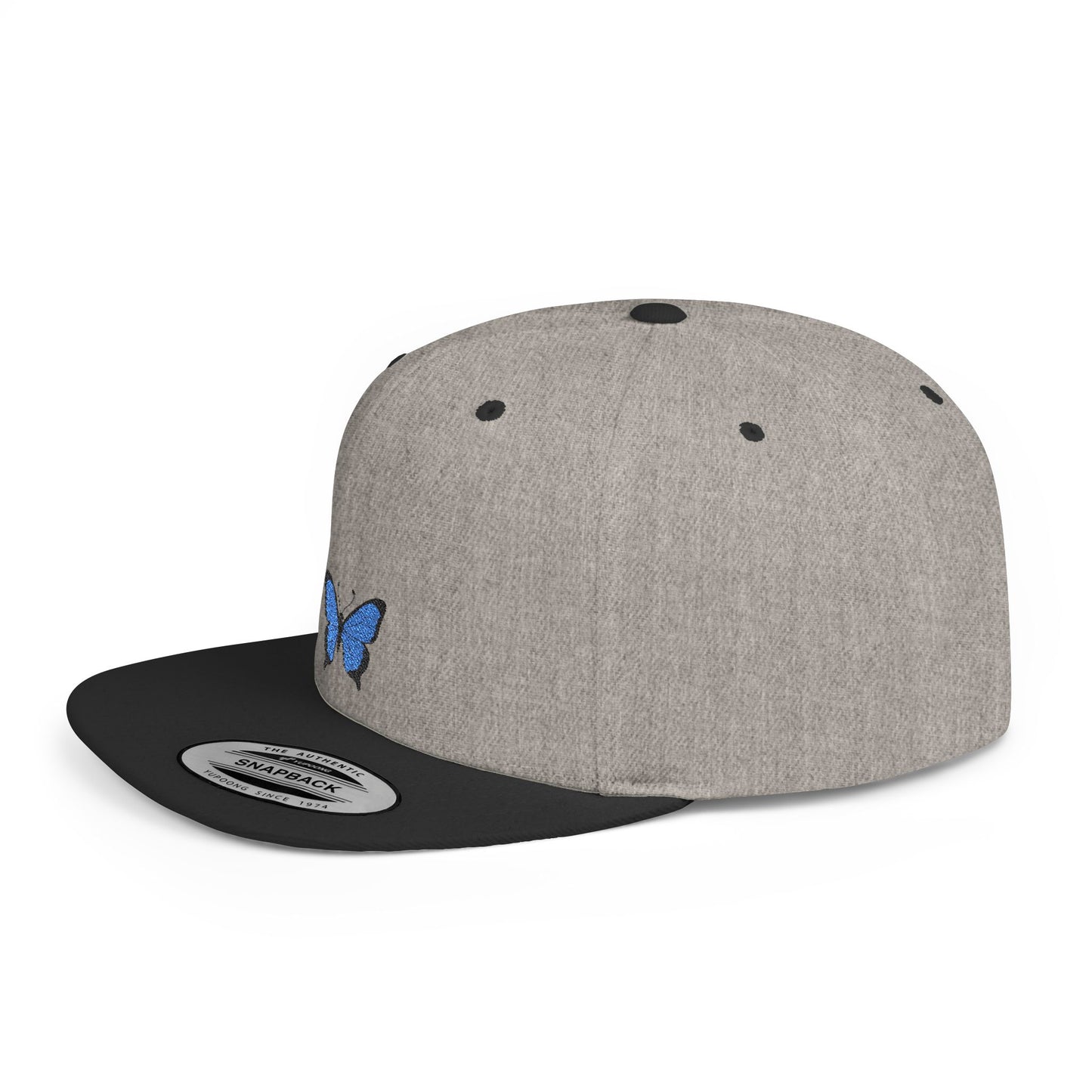 Icons Embroidered Butterfly Flat Bill Snapback – Lightweight, Custom Fit, Premium Quality