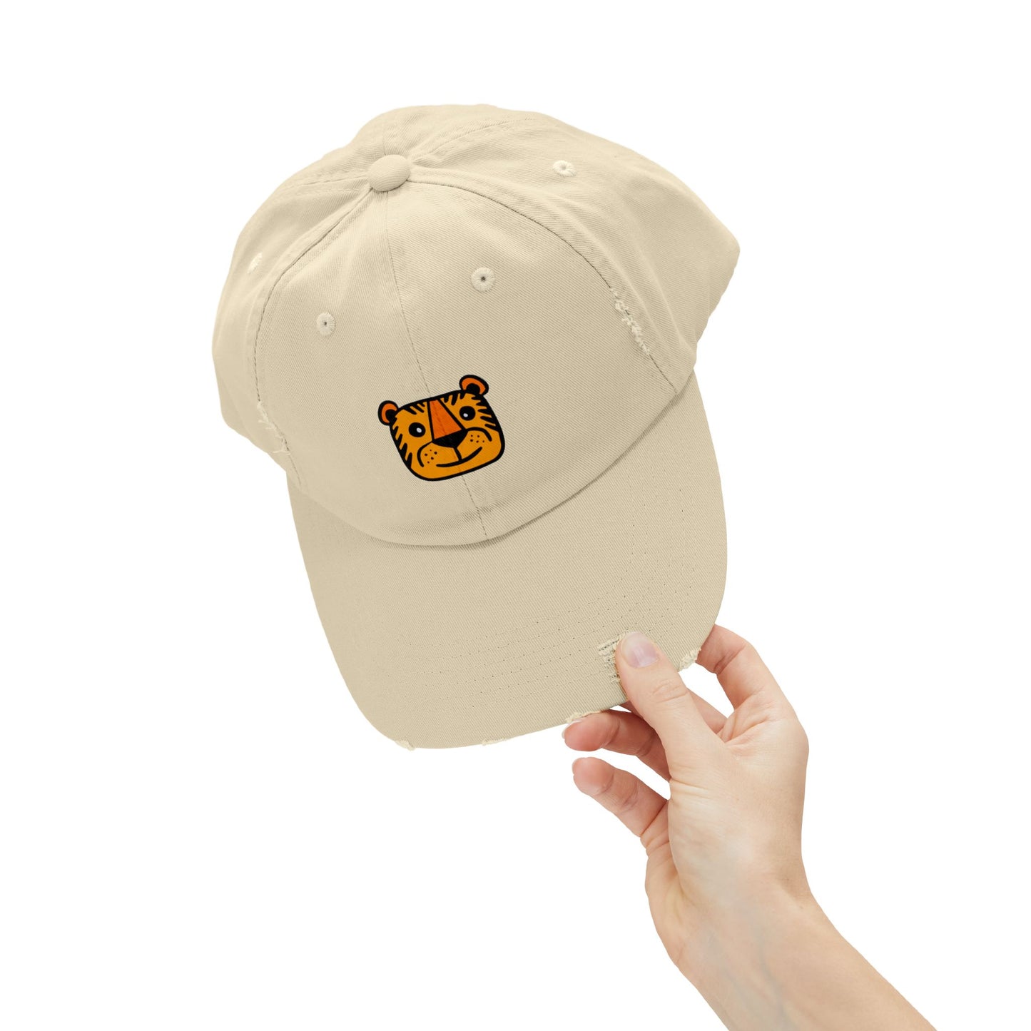 Tiger Vintage Distressed Dad Hat Unisex Adjustable Cotton Twill Baseball Cap for Casual Everyday Wear