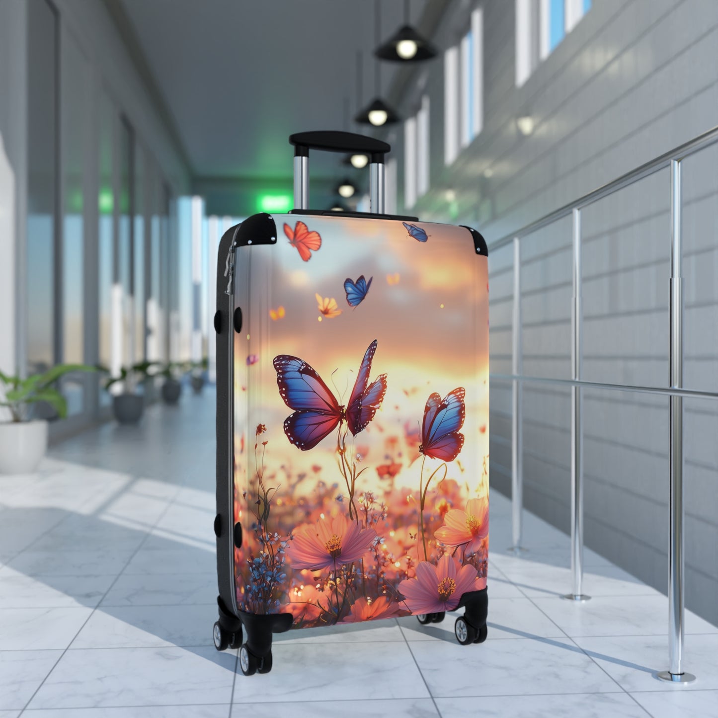 Nature Flowers Floral Butterflies Spring Art Carry-On Suitcase - Stylish Luggage for Travelers