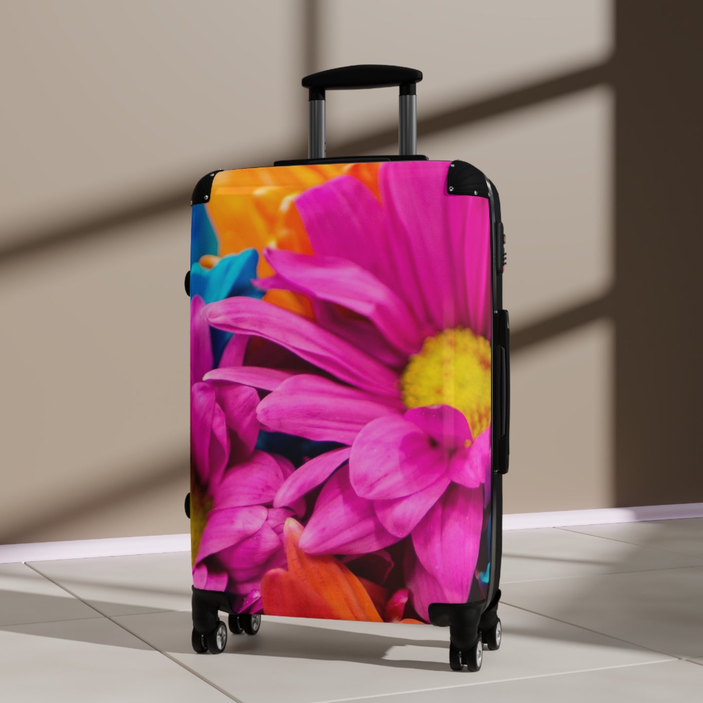 Nature Flowers Floral Dahlia Colorful Boom Art Carry-On Suitcase - Stylish Luggage for Travelers