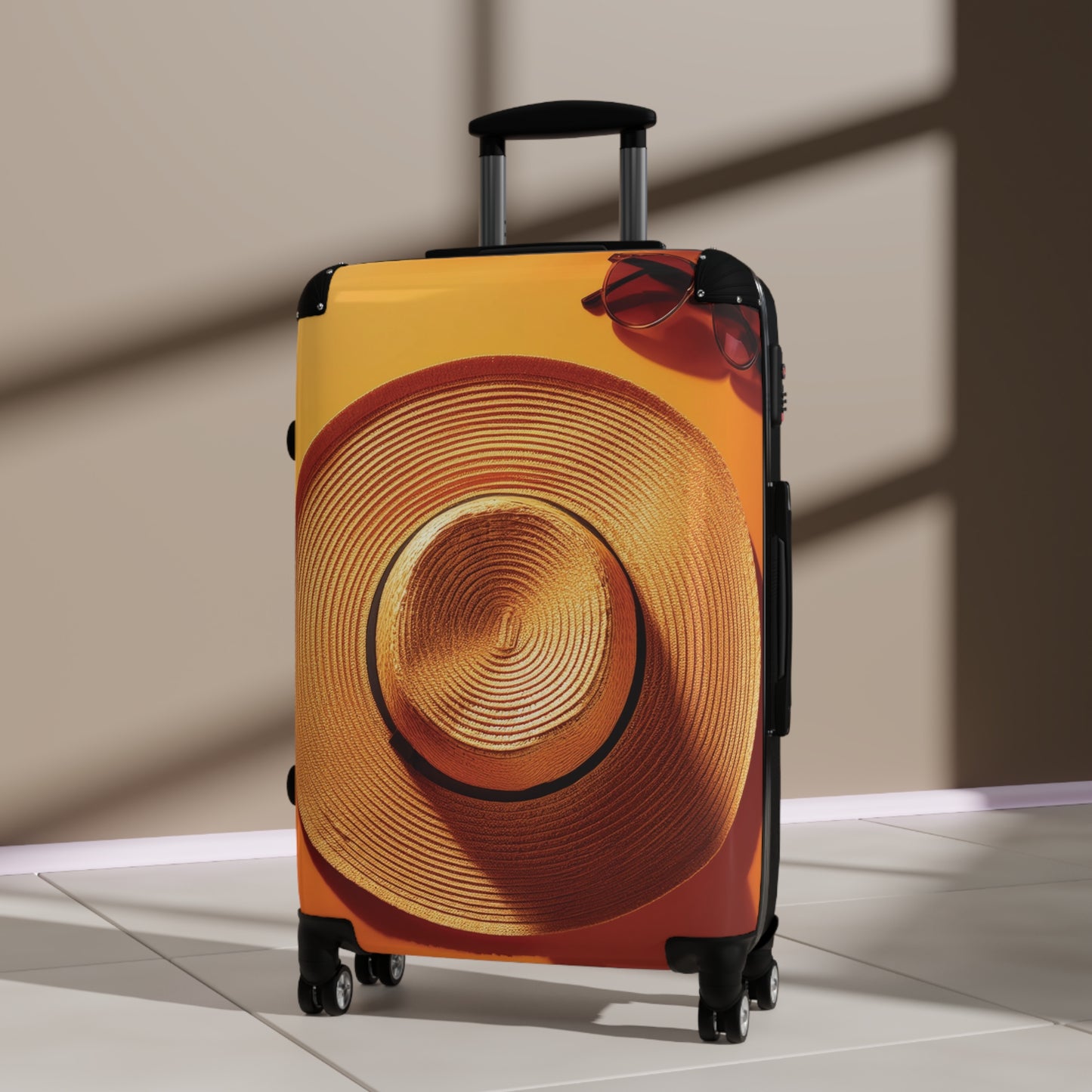 Nature Summer Essentials Straw Hat Carry-On Suitcase - Stylish Luggage for Travelers