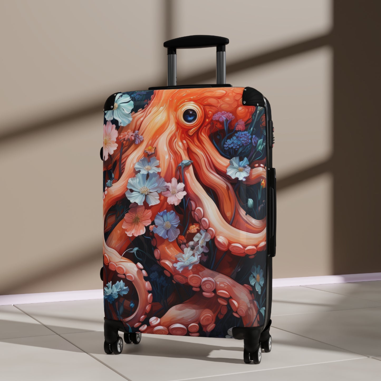 Nature Octopus Floral Flowers Art Carry-On Suitcase - Stylish Luggage for Travelers