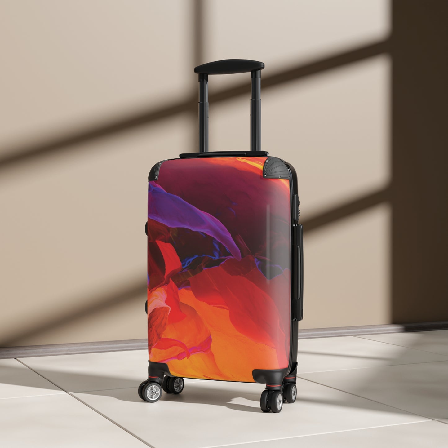 Abstract Colorful Digital Art Carry-On Suitcase - Stylish Luggage for Travelers