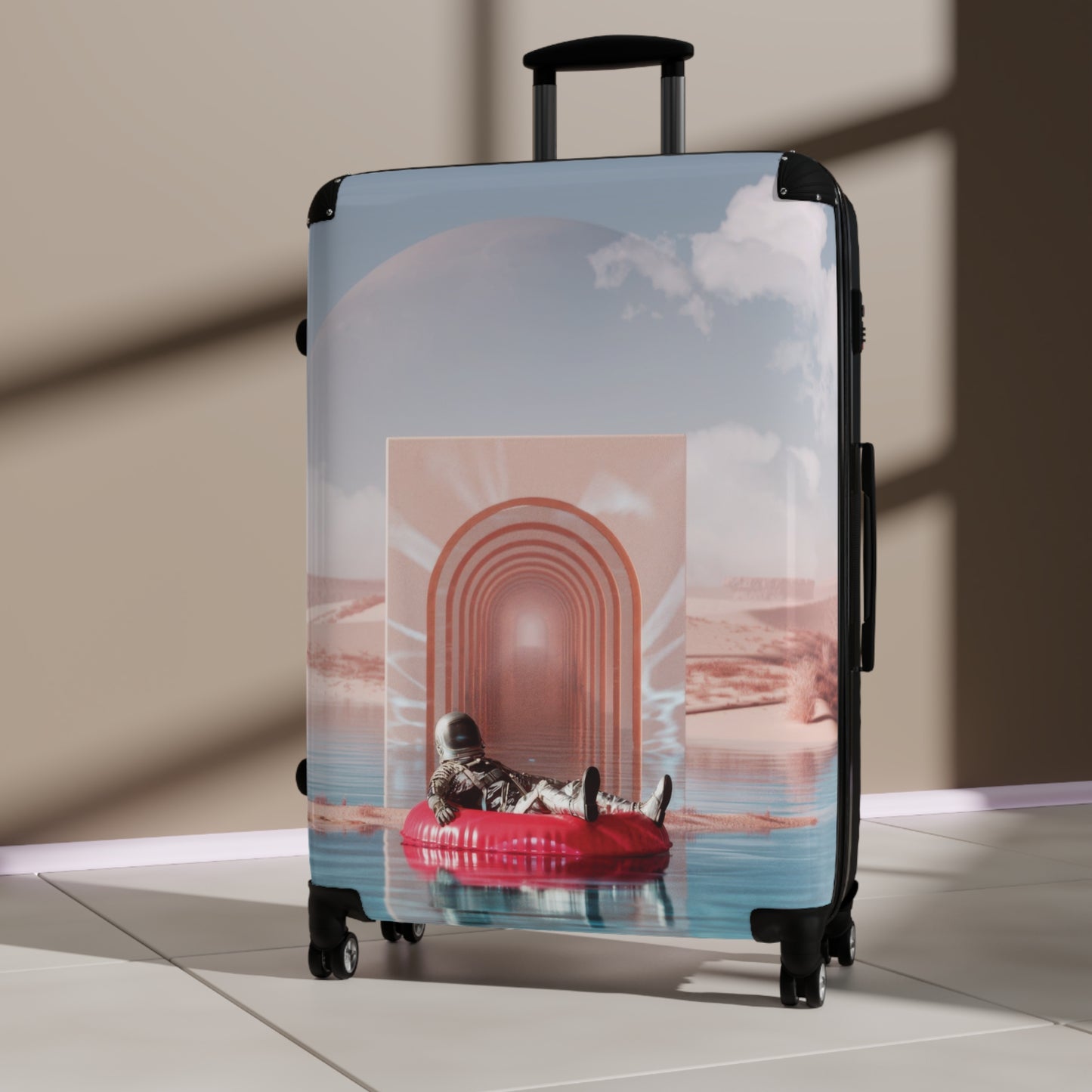 Art Cat Astronaut Vacation Carry-On Suitcase - Stylish Luggage for Travelers
